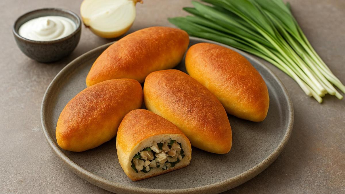 Пирожки с рыбой и диким луком Пирожки с рыбой и диким луком