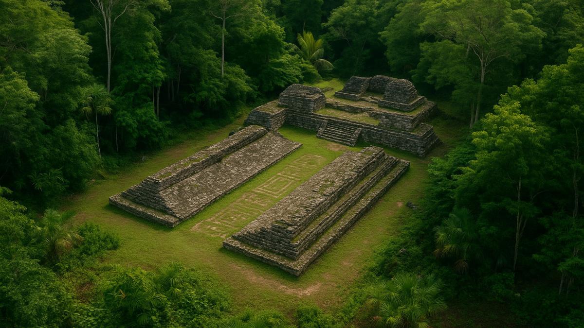 Площадка майя в джунглях