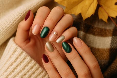 Nail Art FW 2025: специалисты отметили рост популярности velvet-эффектов и металлизированной дымки