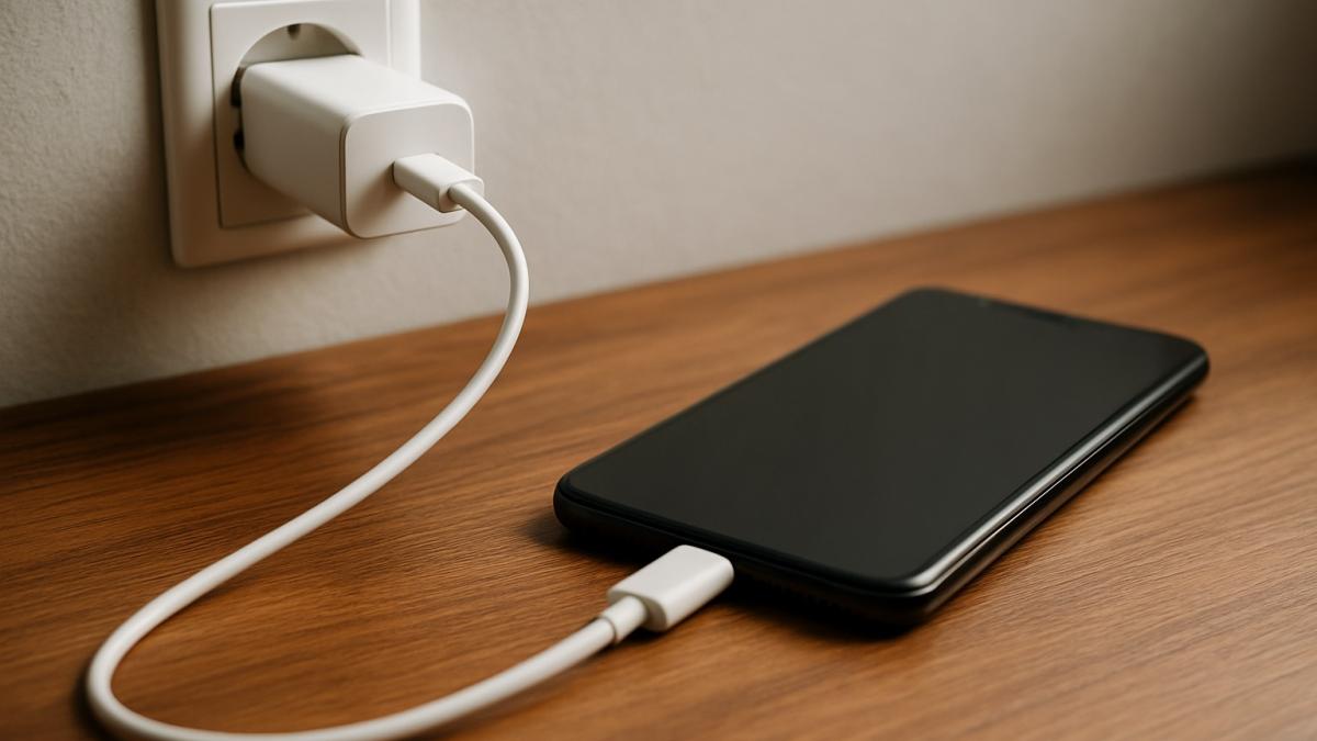 Смартфон на зарядке