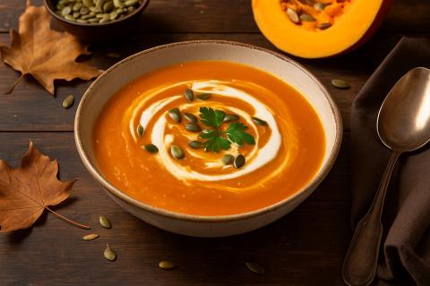 Кулинарные эксперты советуют добавлять сливки и мускатный орех для насыщенного вкуса тыквенного супа