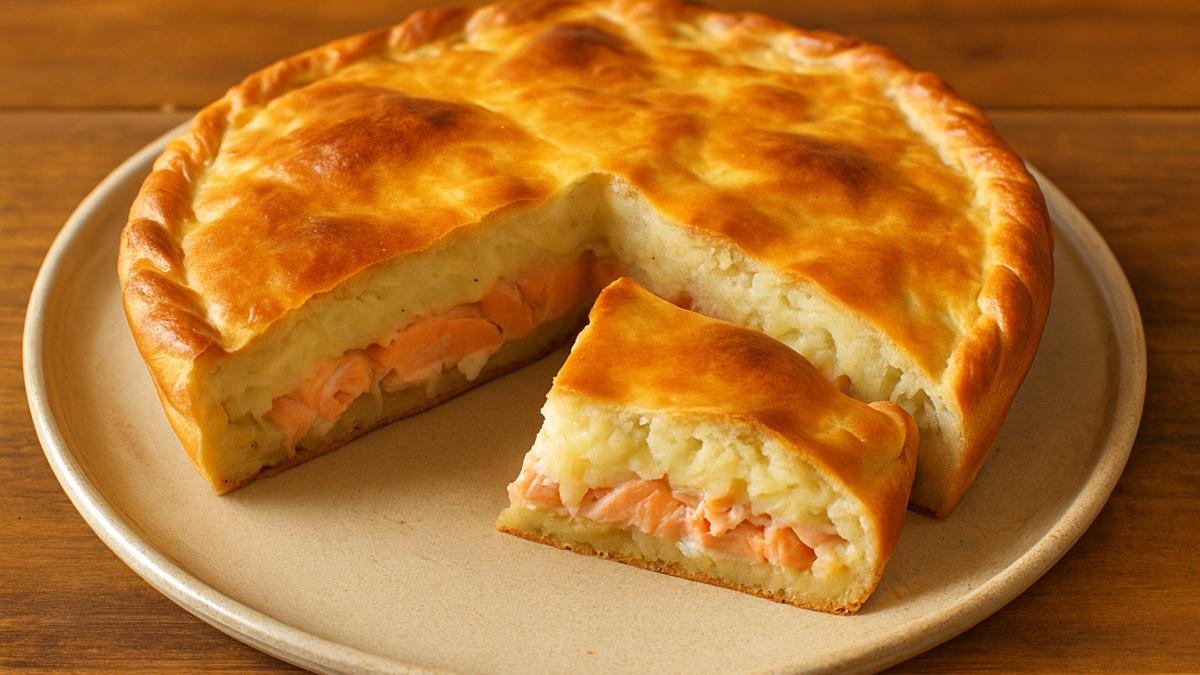 Пирог с сёмгой и картофельным пюре Пирог с сёмгой и картофельным пюре
