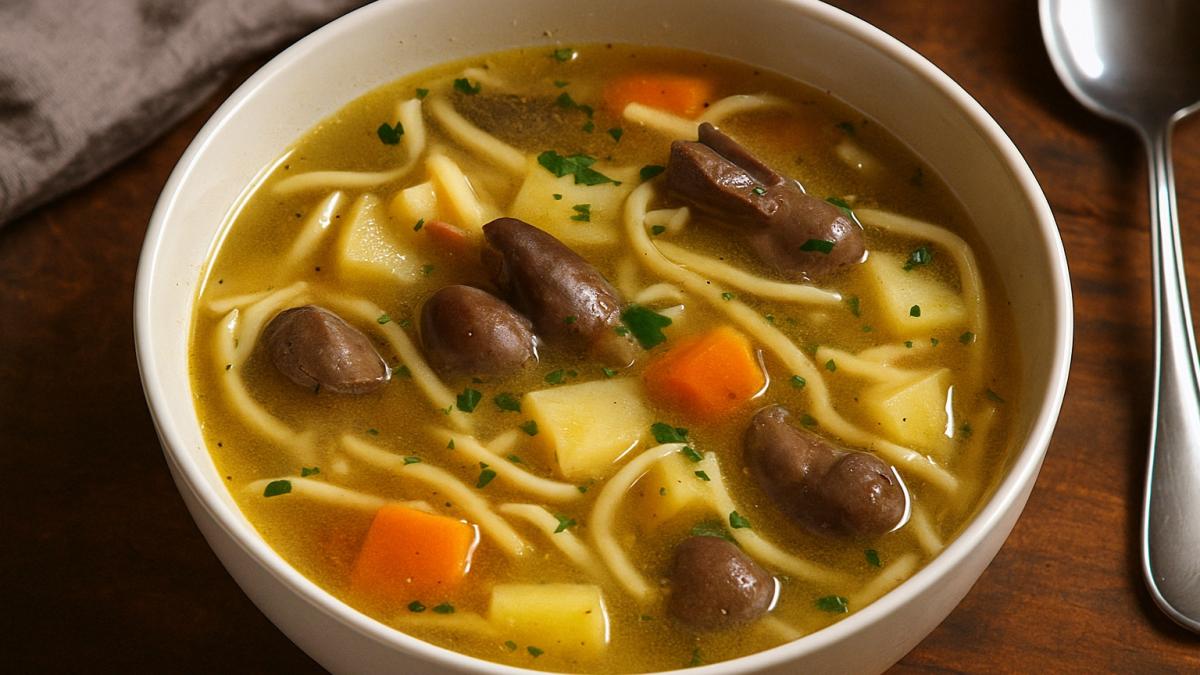 Суп с потрошками и лапшой Суп с потрошками и лапшой