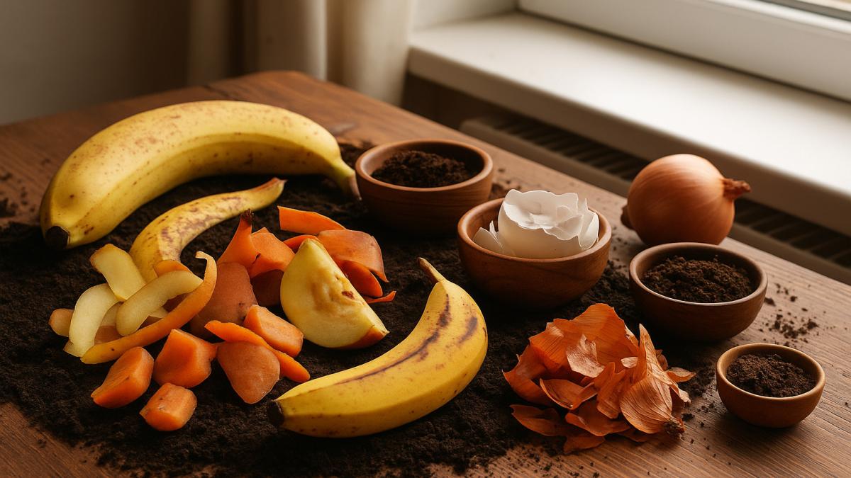 овощные очистки и кофейная гуща для сада