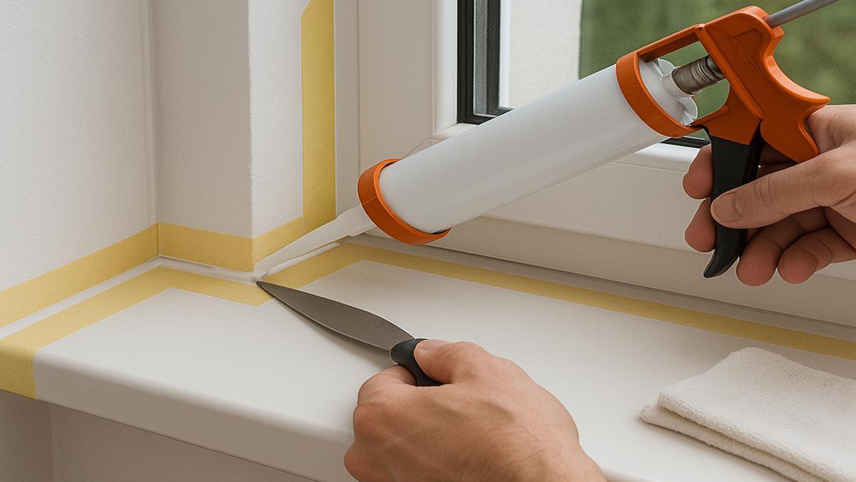 Угловая герметизация окна