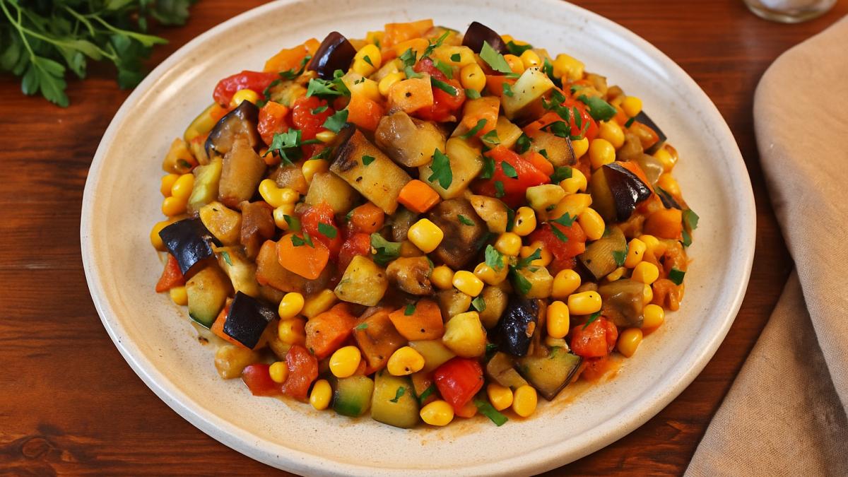 Соте из овощей с кукурузой Соте из овощей с кукурузой