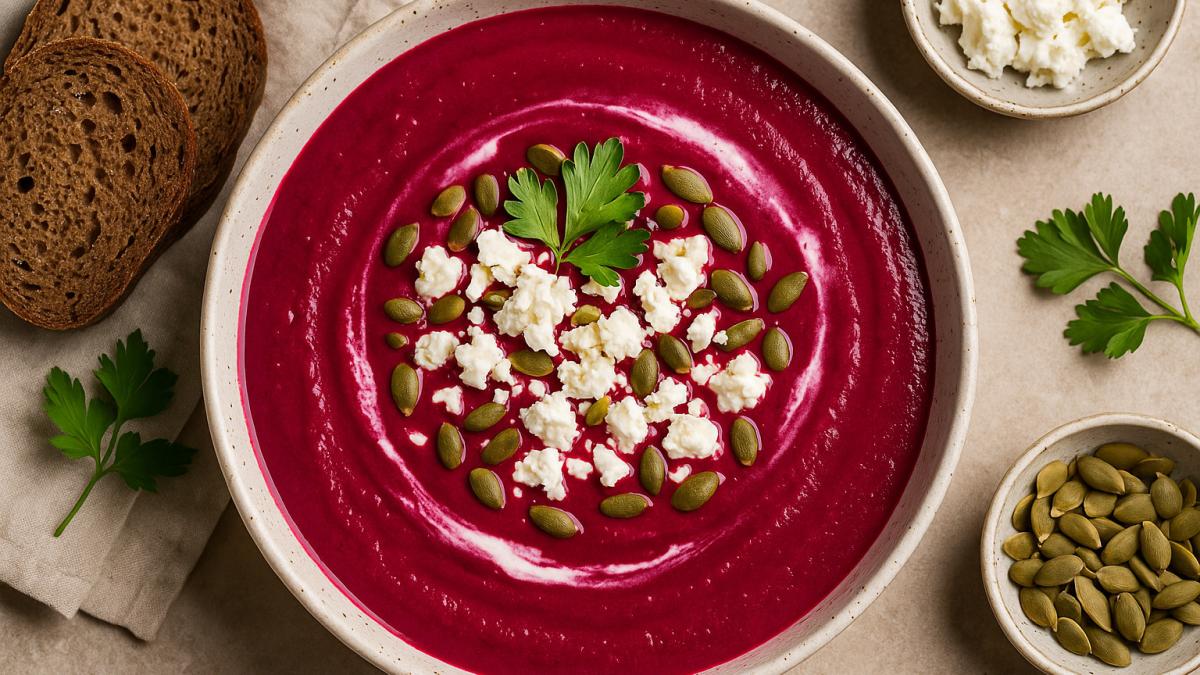 Крем-суп из свеклы с козьим сыром Крем-суп из свеклы с козьим сыром