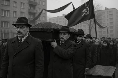 Советские кинооператоры заменили кадры в хронике с похорон Жданова, и оказалось, что он сам несёт свой гроб