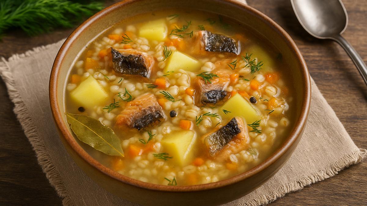 Похлёбка с перловкой и сушёной рыбой Похлёбка с перловкой и сушёной рыбой