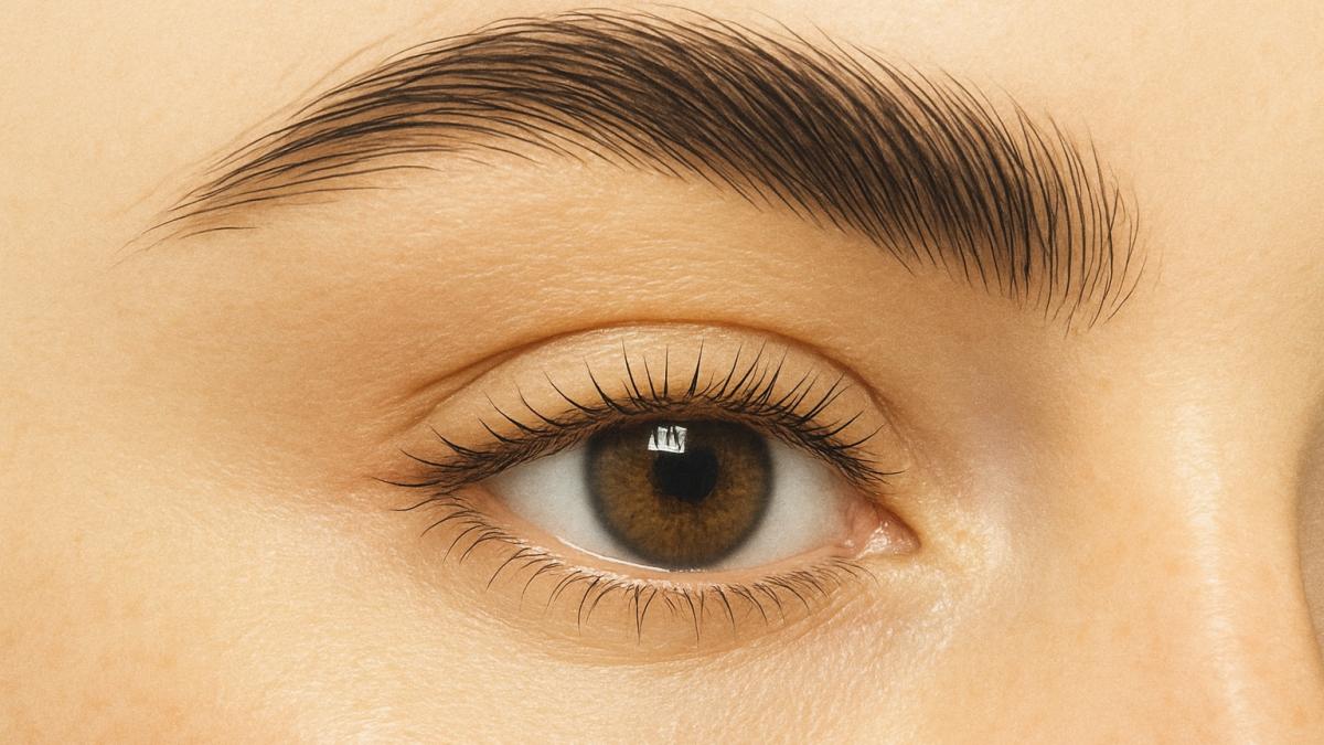 Натуральные брови крупный план