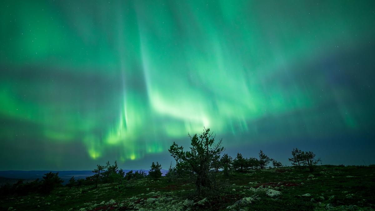 Северное сияние в Лапландии