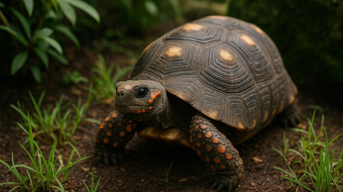 Красноногая черепаха в естественной среде