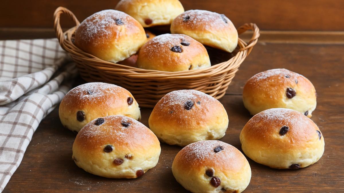 Сдобные булочки с изюмом Сдобные булочки с изюмом