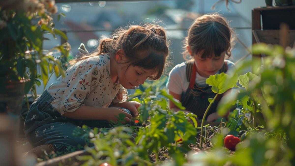 Дети в огороде