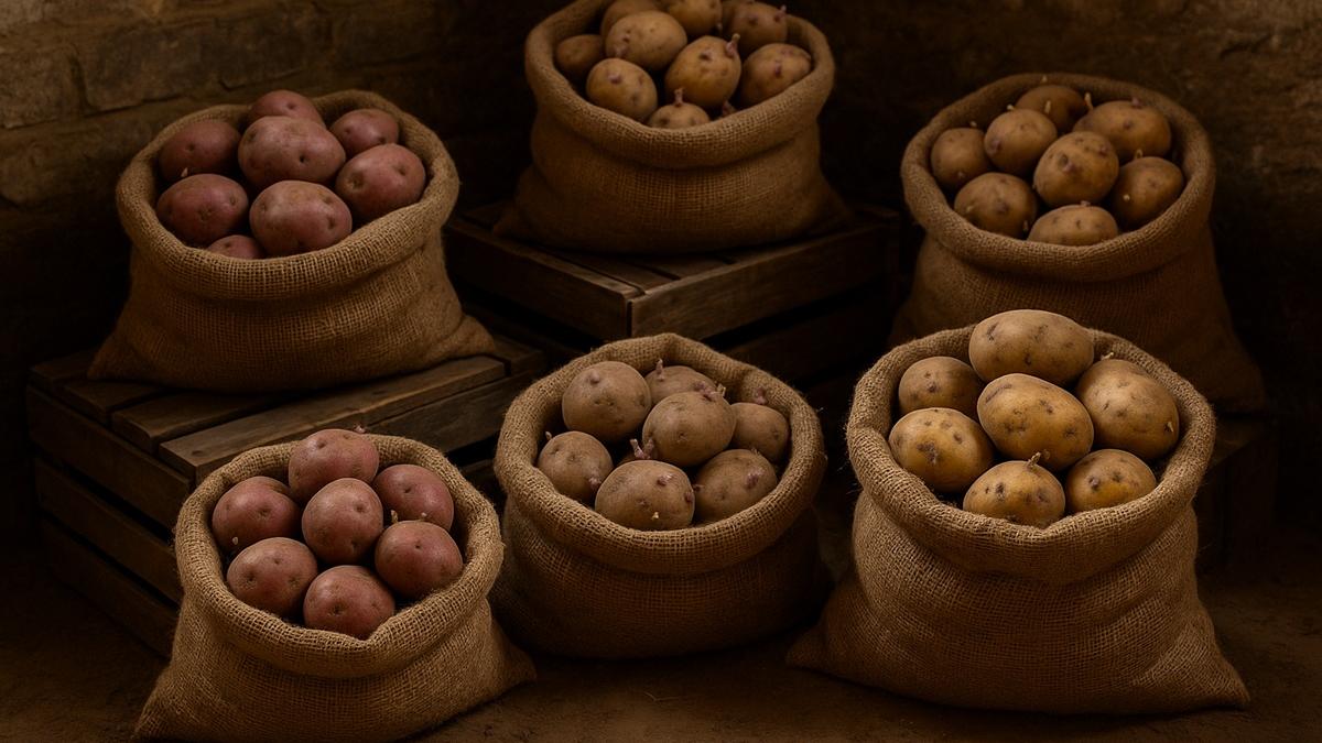 Семенной картофель в погребе Семенной картофель в погребе
