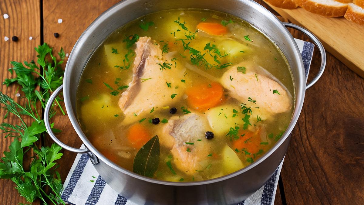 Уха по-колловарски с горбушей Уха по-колловарски с горбушей