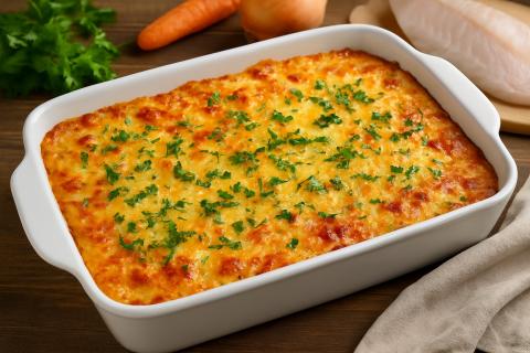 Кулинарный эксперт: овощи и зелень усиливают вкус рыбной запеканки с ячменем