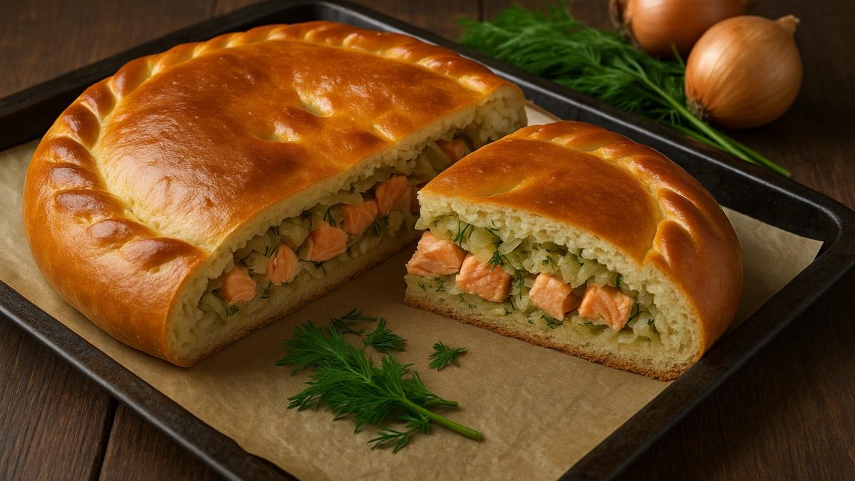 Пирог с красной рыбой по-алеутски