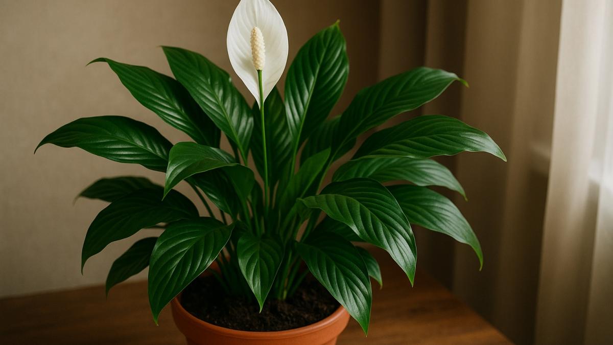 Спатифиллум в горшке