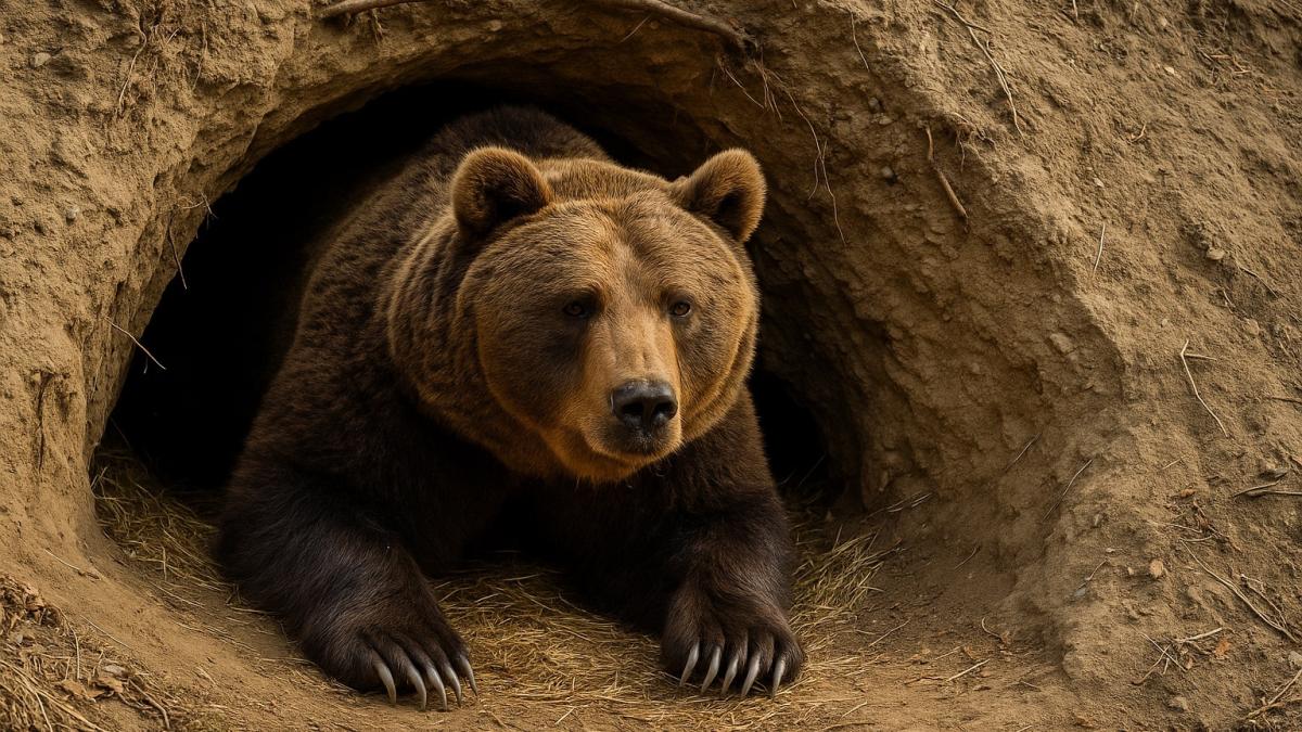 Медведь в берлоге