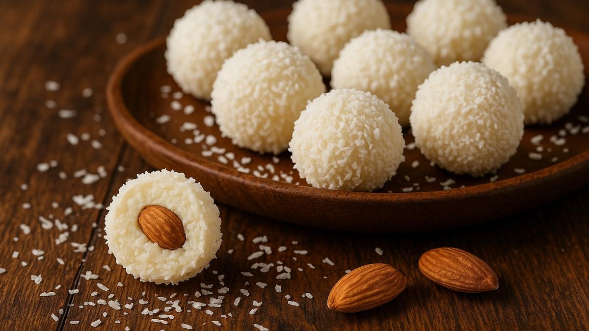 Кокосовые шарики с орехами Кокосовые шарики с орехами