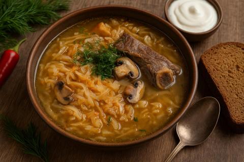 Как приготовить суп с квашеной капустой и лесными грибами: пошаговый рецепт