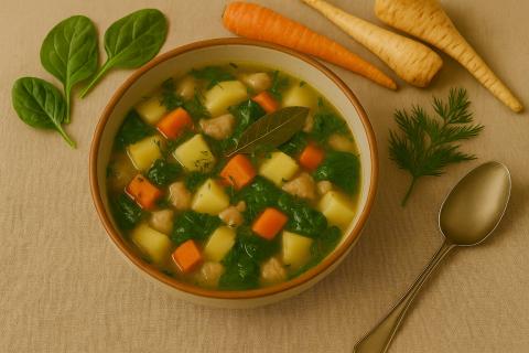 Шеф-повар: лебеда и корнеплоды создают питательный суп с мягким вкусом