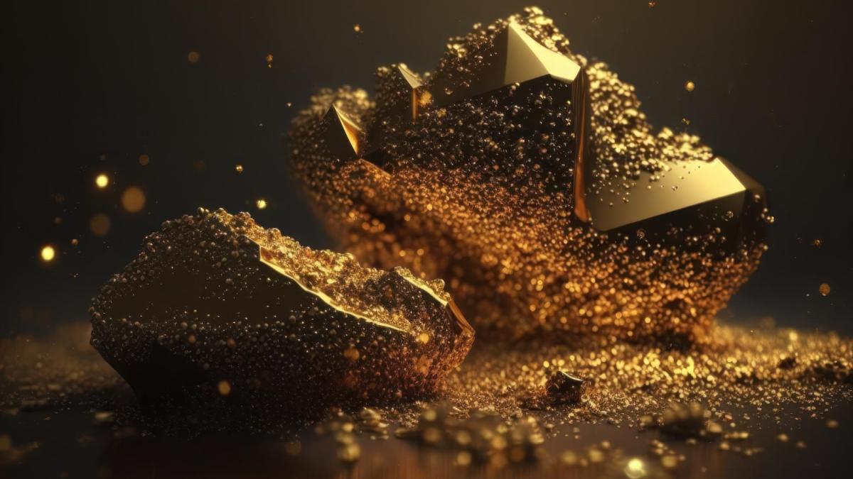 Золотые блестящие огни на изолированном темном фоне