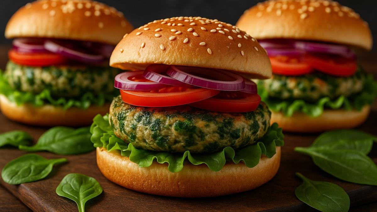 Бургеры из индейки и шпината Бургеры из индейки и шпината