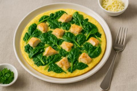 Нутрициологи считают омлет с курицей и шпинатом идеальным блюдом для завтрака