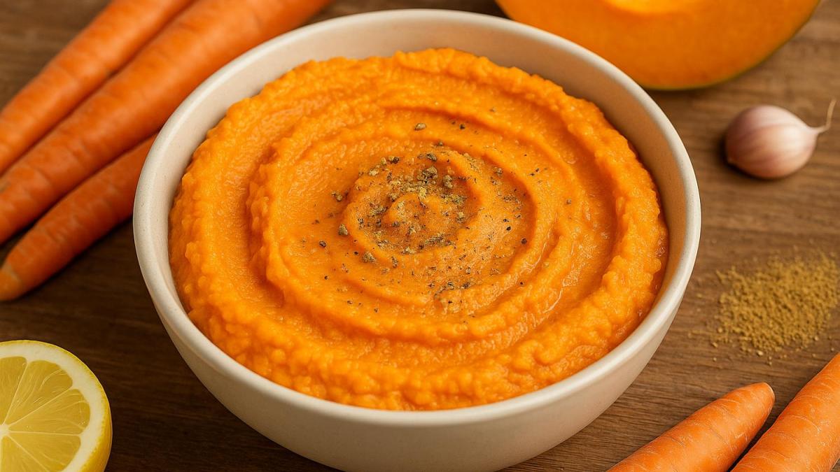 Паста из моркови и тыквы с кориандром