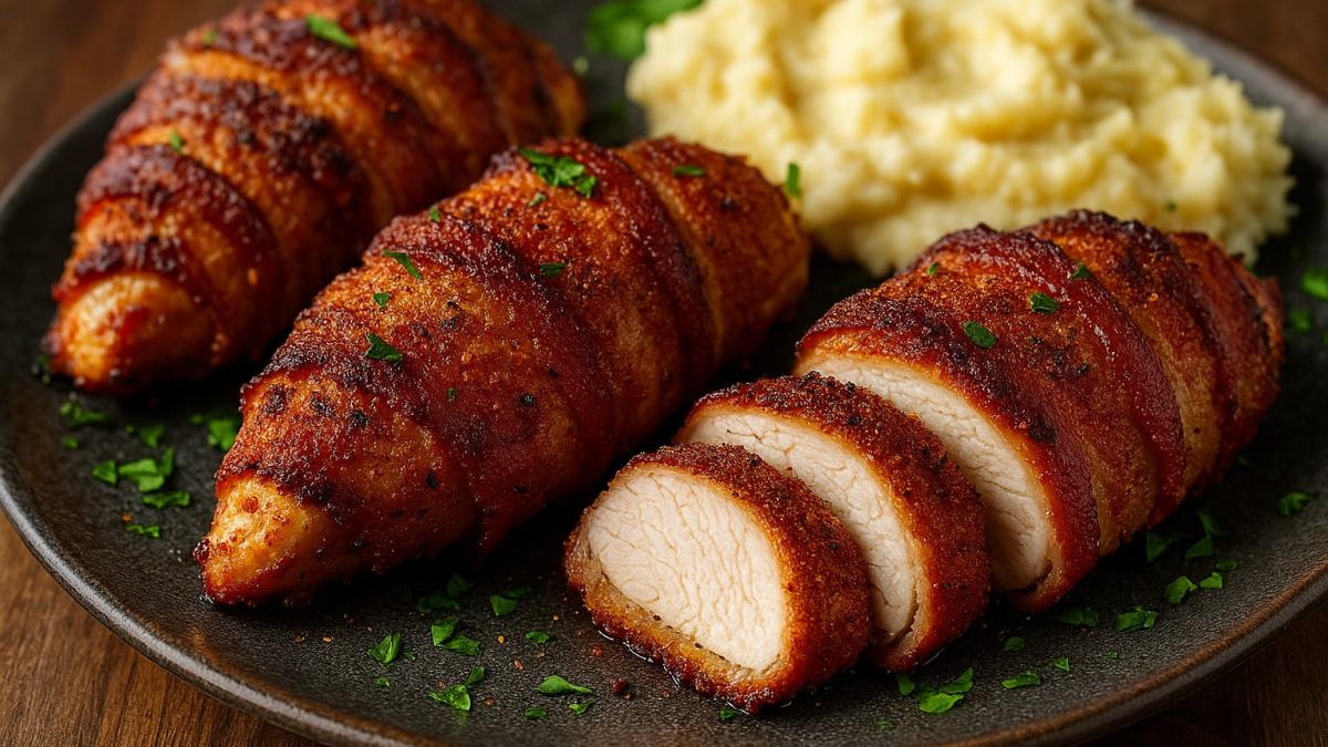 Куриное филе в беконе с обсыпкой