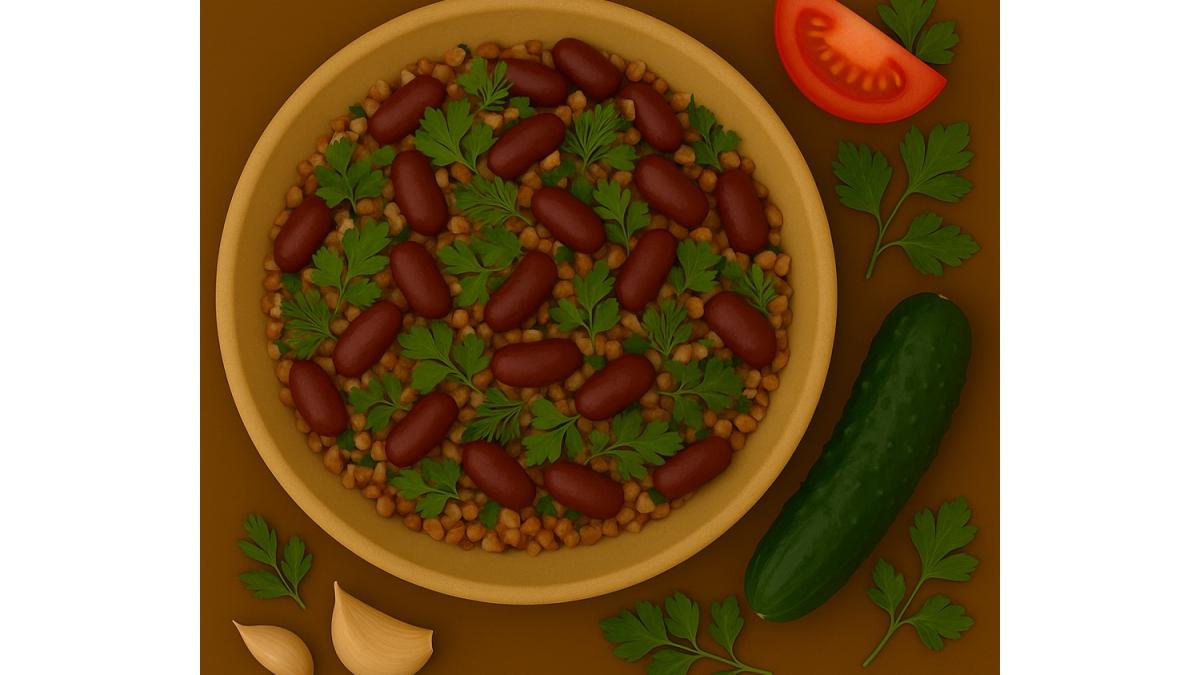 Гречка с фасолью и зеленью