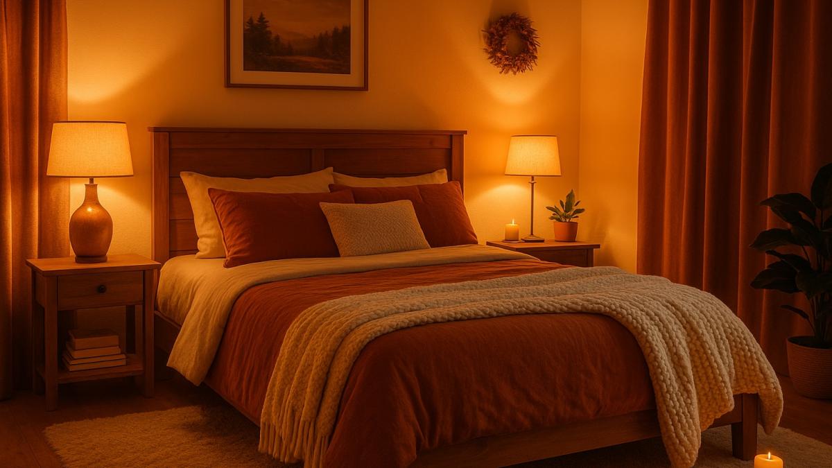 Тёплая спальня осенью Тёплая спальня осенью