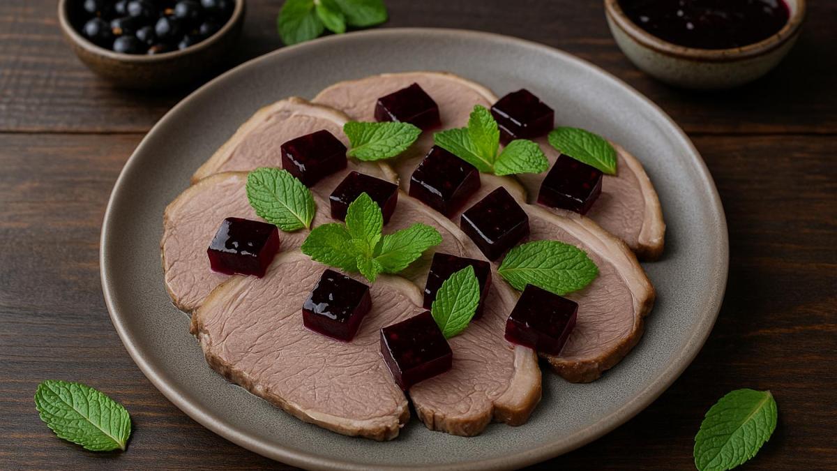 Баранина с мятно-смородиновым желе