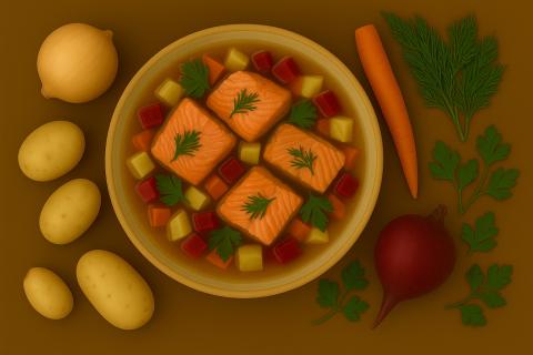 Кулинары рассказали, как приготовить суп из нерки с корнеплодами