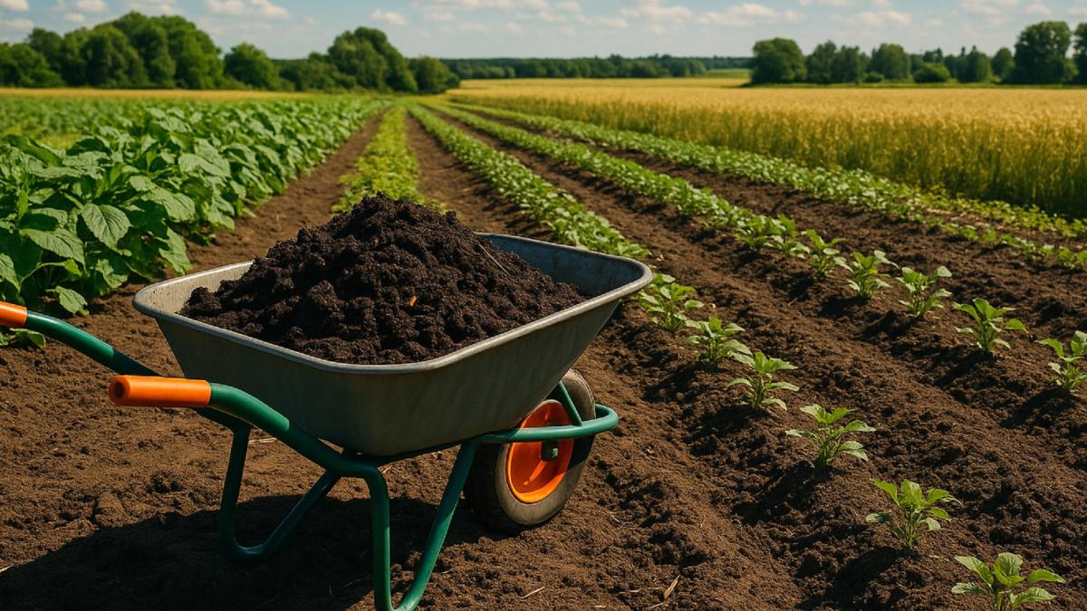 Органические удобрения на поле