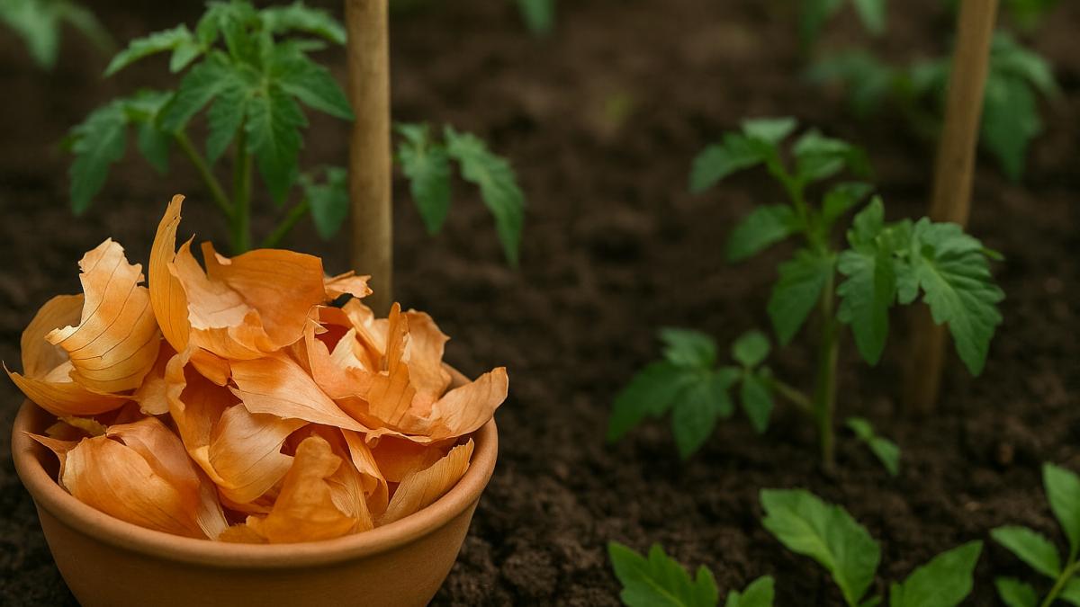 Луковая шелуха в саду