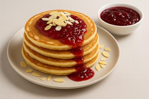 Кулинарный эксперт: панкейки с клюквенным джемом и миндалём подходят для зимнего завтрака