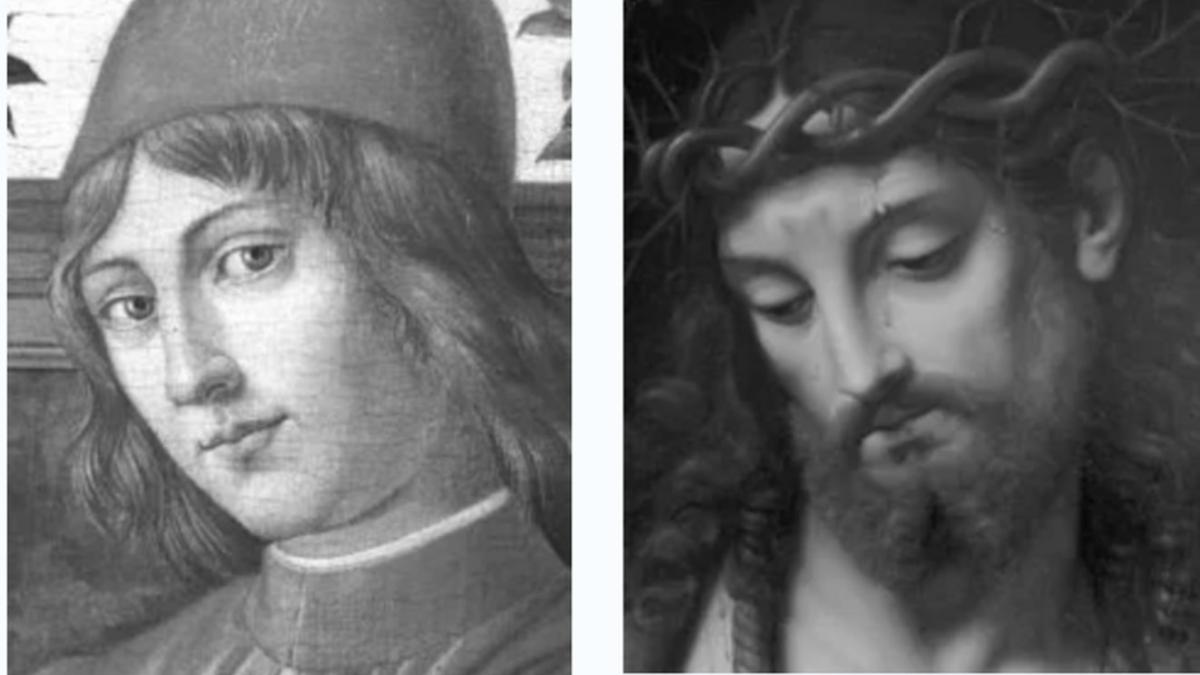 Автопортрет да Винчи и картина "Esse Homo" Автопортрет да Винчи и картина "Esse Homo"
