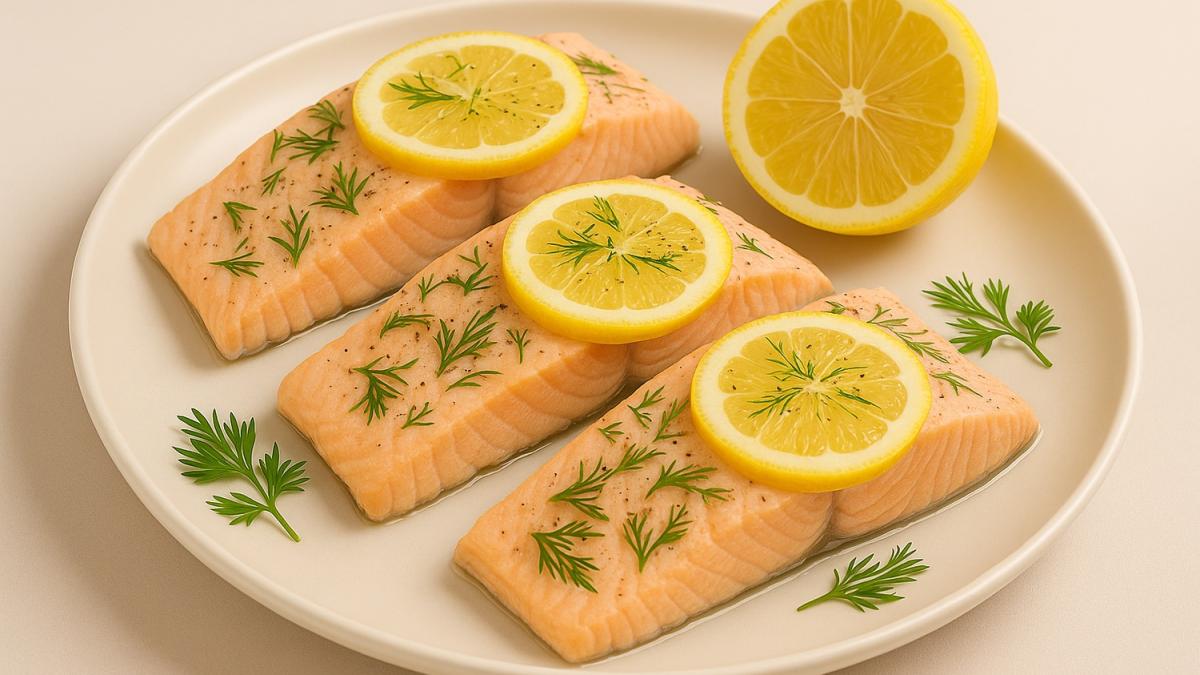 Горбуша на пару с лимоном и укропом Горбуша на пару с лимоном и укропом