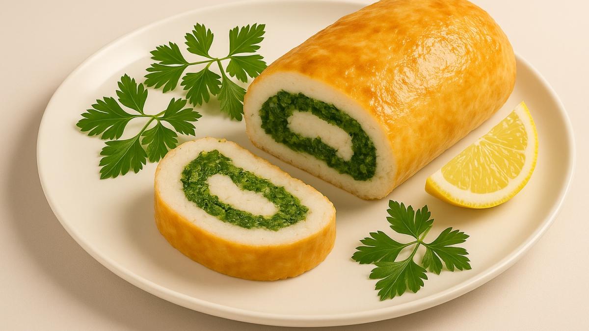 Рулет из рыбы и зелени из кулинарного фильма Рулет из рыбы и зелени из кулинарного фильма