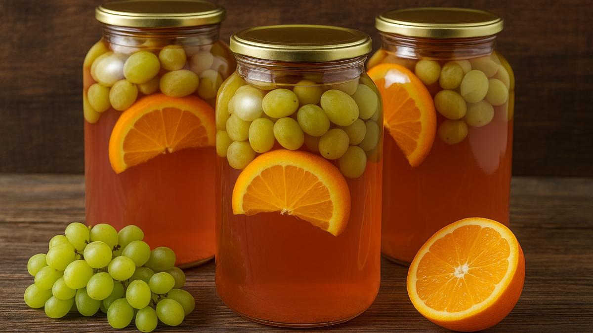 Компот из винограда и апельсина