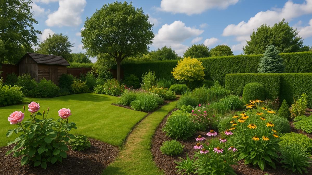 Участок с растениями