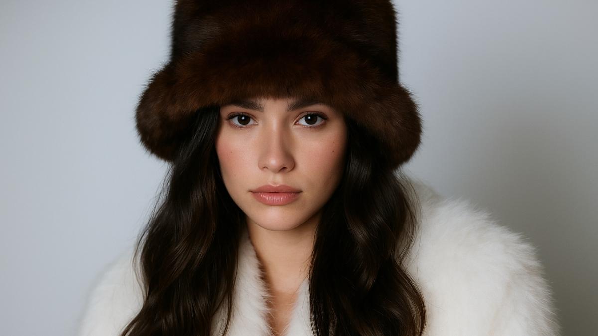 Девушка в меховой шапке