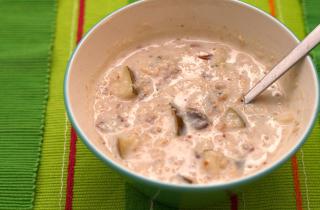 Йогурт с яблоками, корицей и овсяными хлопьями улучшает пищеварение — врачи