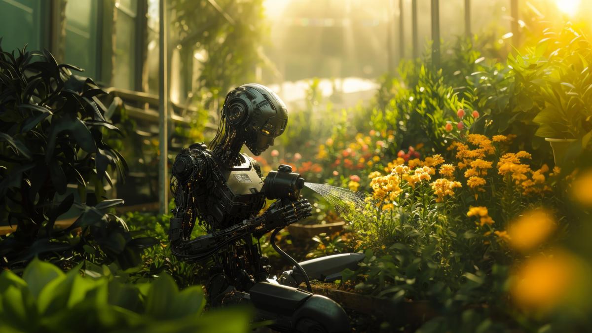 Робот в саду