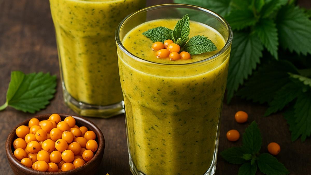 Смузи из облепихи и свежей крапивы
