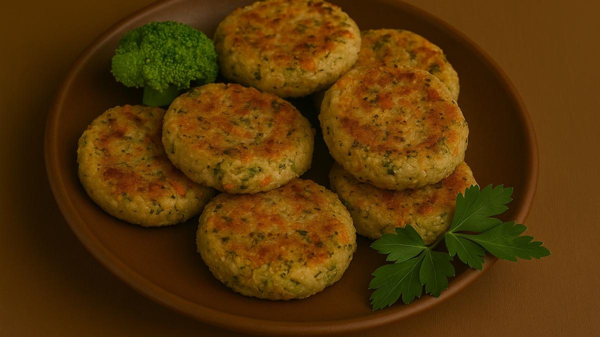 Овощные котлеты с киноа и брокколи
