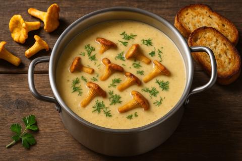 Сливочный суп из лисичек готовят на основе северных традиций